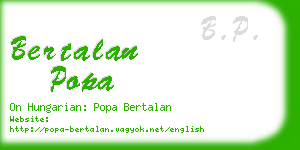 bertalan popa business card